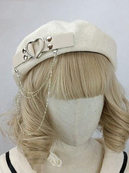 Jirai Heart Ring Star Chain Strap Beret