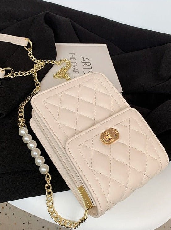Pearl Chain Flap Bag