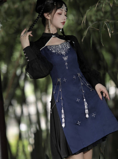 Butterfly Chain Accessories Chinese-style Inspired Layered Dress