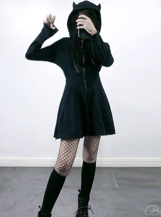 Devil Costume Dress With Front Zipper