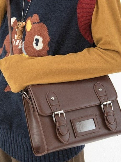 Twin Strap Square Satchel Bag