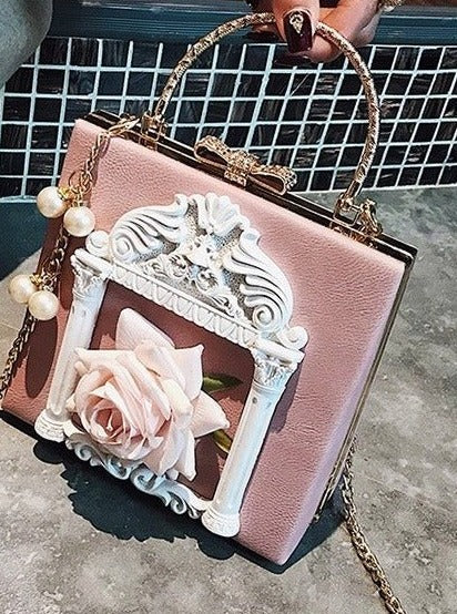 Classic Cameo Pearl Chain Bag
