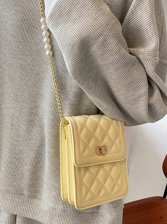 Pearl Chain Flap Bag