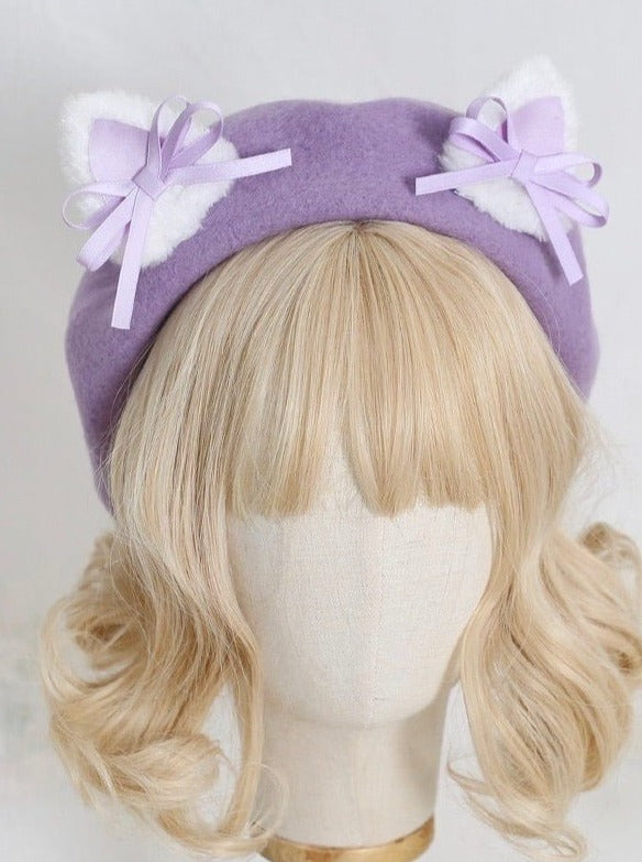 Cat Ears Bow Beret