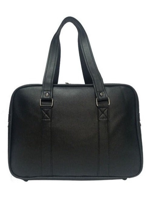 Leather Zip Square Boston Bag
