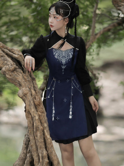 Butterfly Chain Accessories Chinese-style Inspired Layered Dress