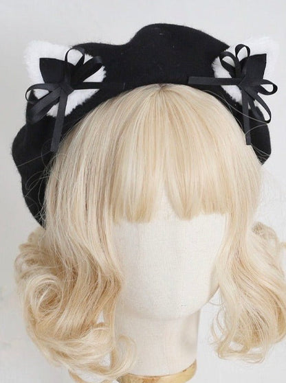 Cat Ears Bow Beret