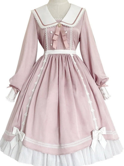 Rabbit Ears Sailor Pearl Bow French Doll Dress