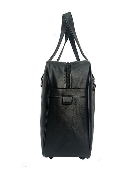 Leather Zip Square Boston Bag