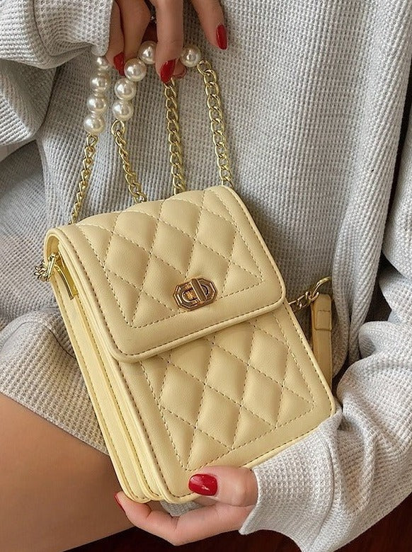 Pearl Chain Flap Bag