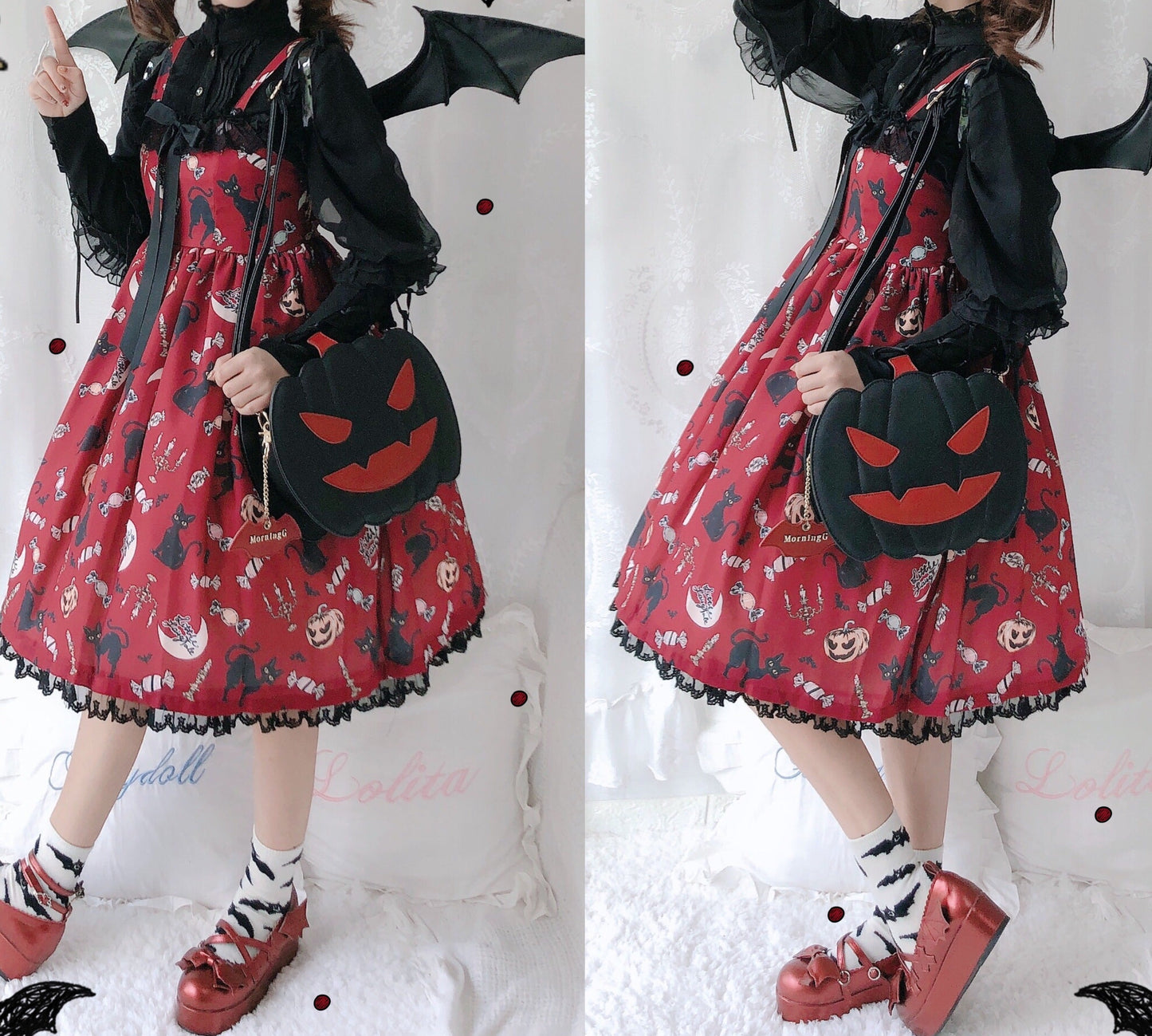 Bat Motif Pumpkin Bag