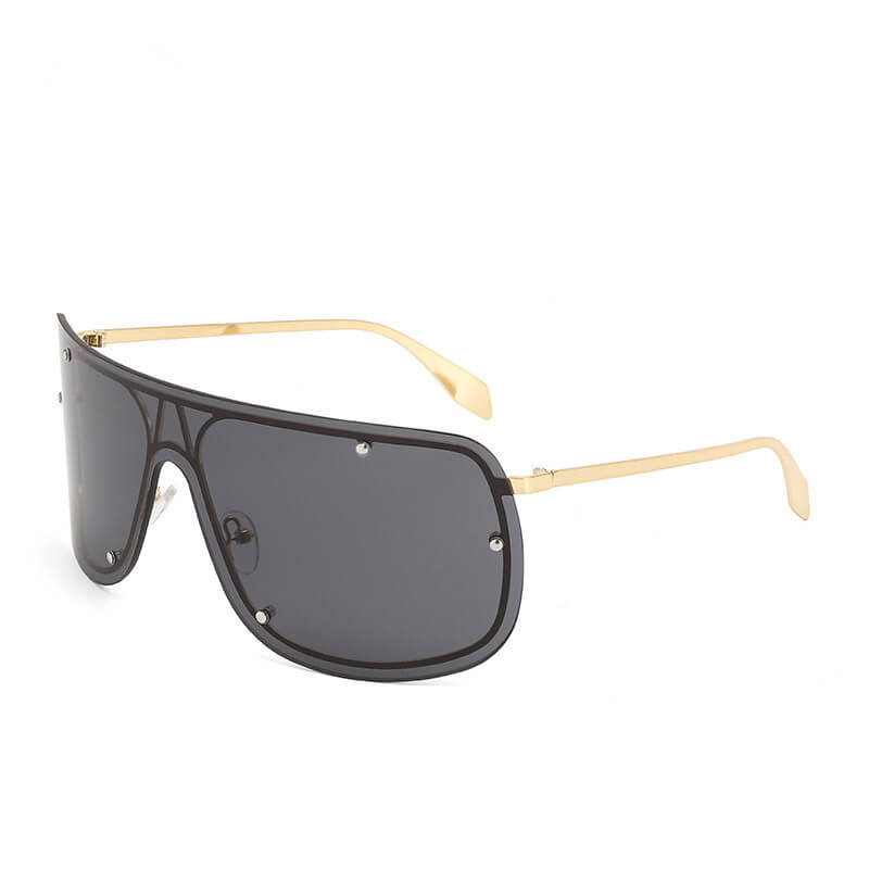 Punk Rivet Large Frame Metal Rimless Pc Sunglasses