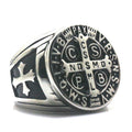Ring With Cspb Cssml Ndsmd Symbol / Saint Benedict of Nursia Ring / and Black Ring