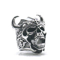 Silver Color 316l Stainless Steel Viking Warrior Skull Rings / Nordic God of War / Biker Jewelry