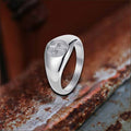 Simple Round Cross Pattern Stainless Steel Ring