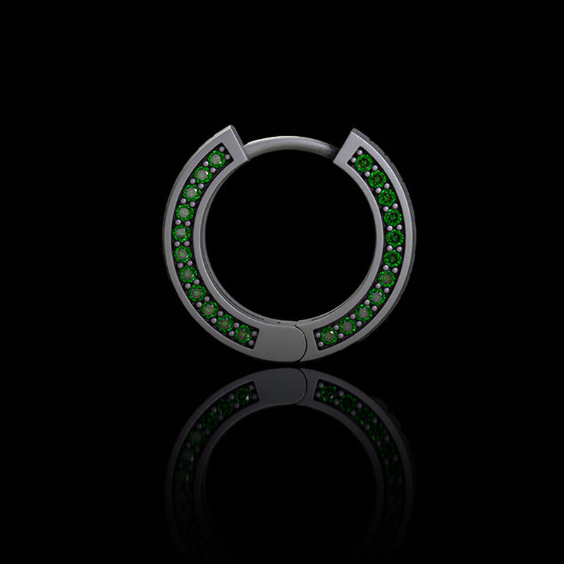 Simple Viking Runes Zircon Sterling Silver Stud Earrings