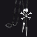 Cowboy Crossbone Skull Bolo Tie for