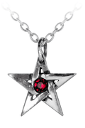 Small Crystal Pentagram Pendant With Red Austrian Crystal