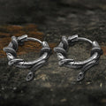 Snake Entwined Vines Stainless Steel Hoop Earrings