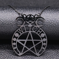 Stainless Steel Gothic Pendant / Pendant With Witchcraft Pentagram / Jewelry