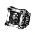 Stainless Steel Gothic Ring With Skull / Skeleton Biker Jewellery