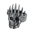 Stainless Steel Gothic Jewellery / Unique Nobility Crown Ring With Skull