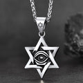 Star of David Necklace Pendant With Eye of God for