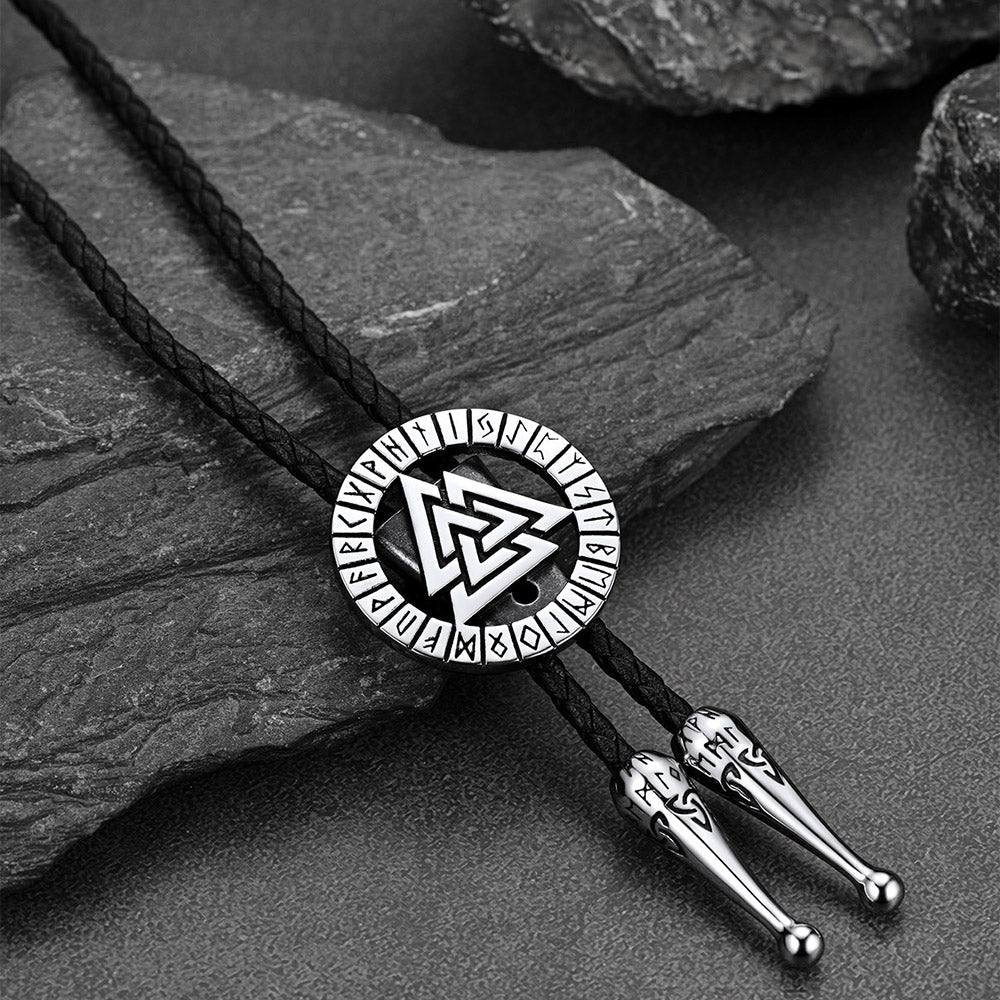 Viking Valknut Bolo Tie for