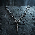 Street Punk Horseshoe Studded Sword Stainless Steel Necklace