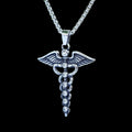 The Caduceus of Hermes Winged Snake Pendant