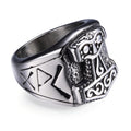 Thor's Hammer Classic Biker Ring / 316l Stainless Steel Nordic Style Jewelry