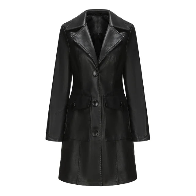 Leather Coat Black
