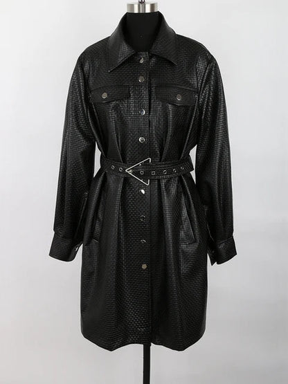 Leather Belted Shirt Black