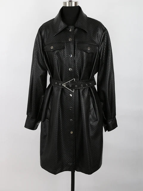Leather Belted Shirt Black