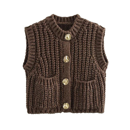 Knitted Vest Brown
