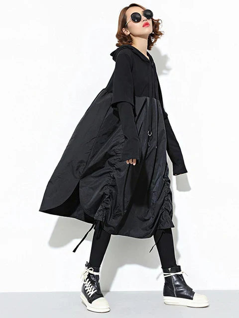 Long Hooded Dress Black