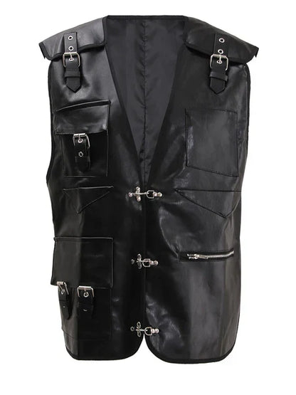 Gothic Leather Vest Black