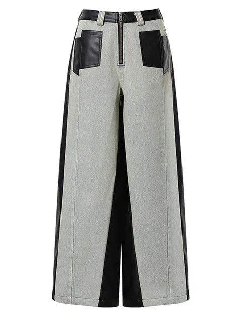 Denim Wide Leg Pants Blue