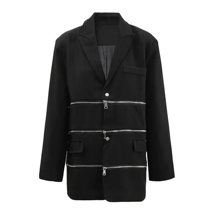 Zipper Blazer Black
