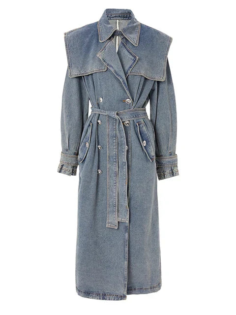 Denim Trench Coat Blue