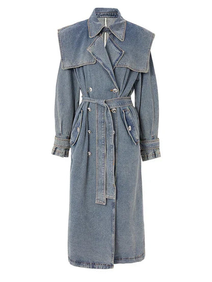 Denim Trench Coat Blue