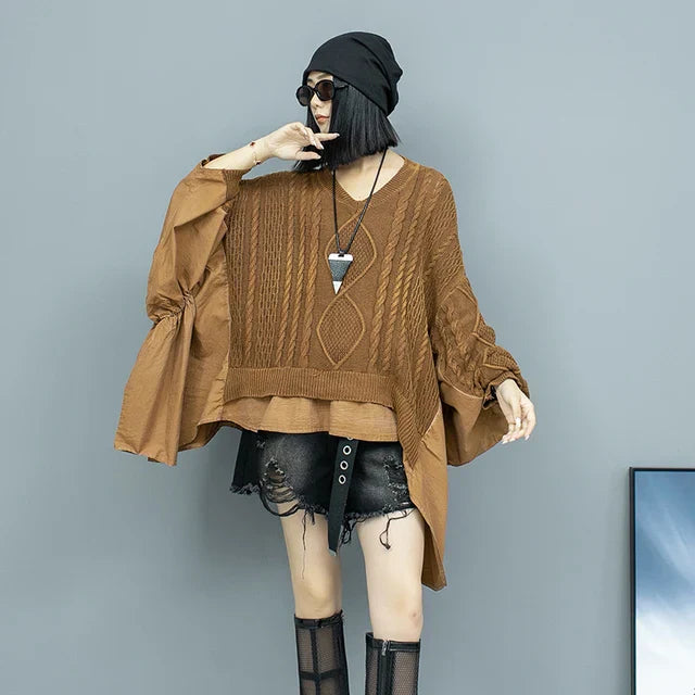 Loose Knitted Pullover Black