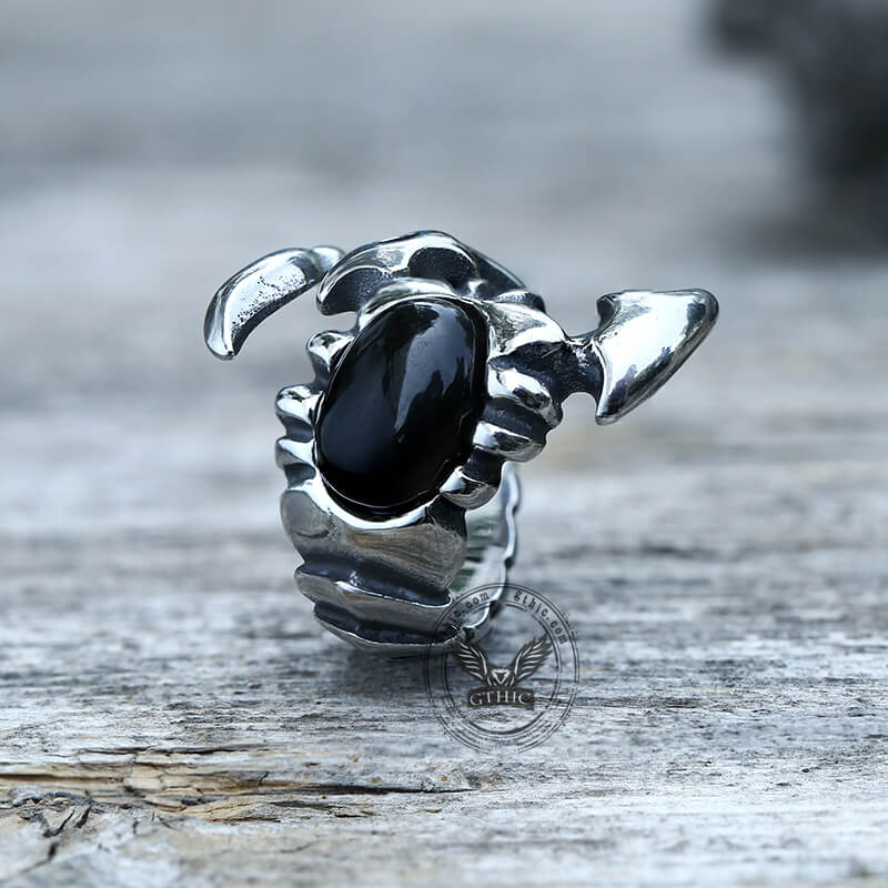 Venomous Scorpion Cz Stainless Steel Animal Ring