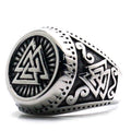 Viking Stainless Steel Ring / Valknut Norse Style Runes Amulet Rings / Norse Jewelry