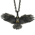 Silver Plated Crow Pendant Necklace / Punk Accessories for and