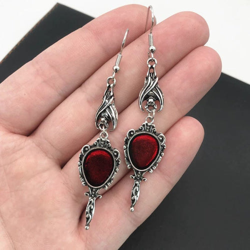 Blood Moon Bat Enchantment Earrings