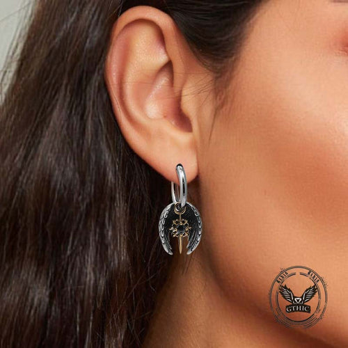 Angel Wing Cross Star Stainless Steel Earrings