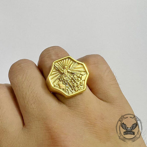 Archangel Saint Michael Stainless Steel Ring
