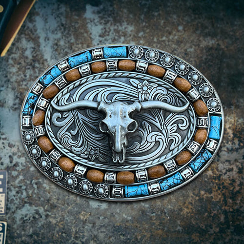 Bull Skull Zinc Alloy Belt Buckle