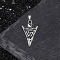 Odin Triangle Rune Stainless Steel Arrow Pendant